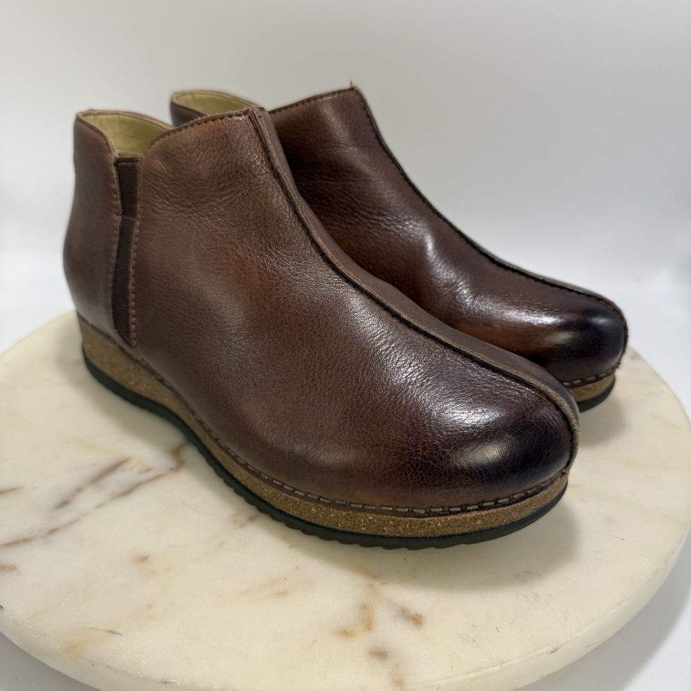 Dansko Makara – Brown Waxy Milled Ankle Boot  Women's EU 38 US 7.5-8